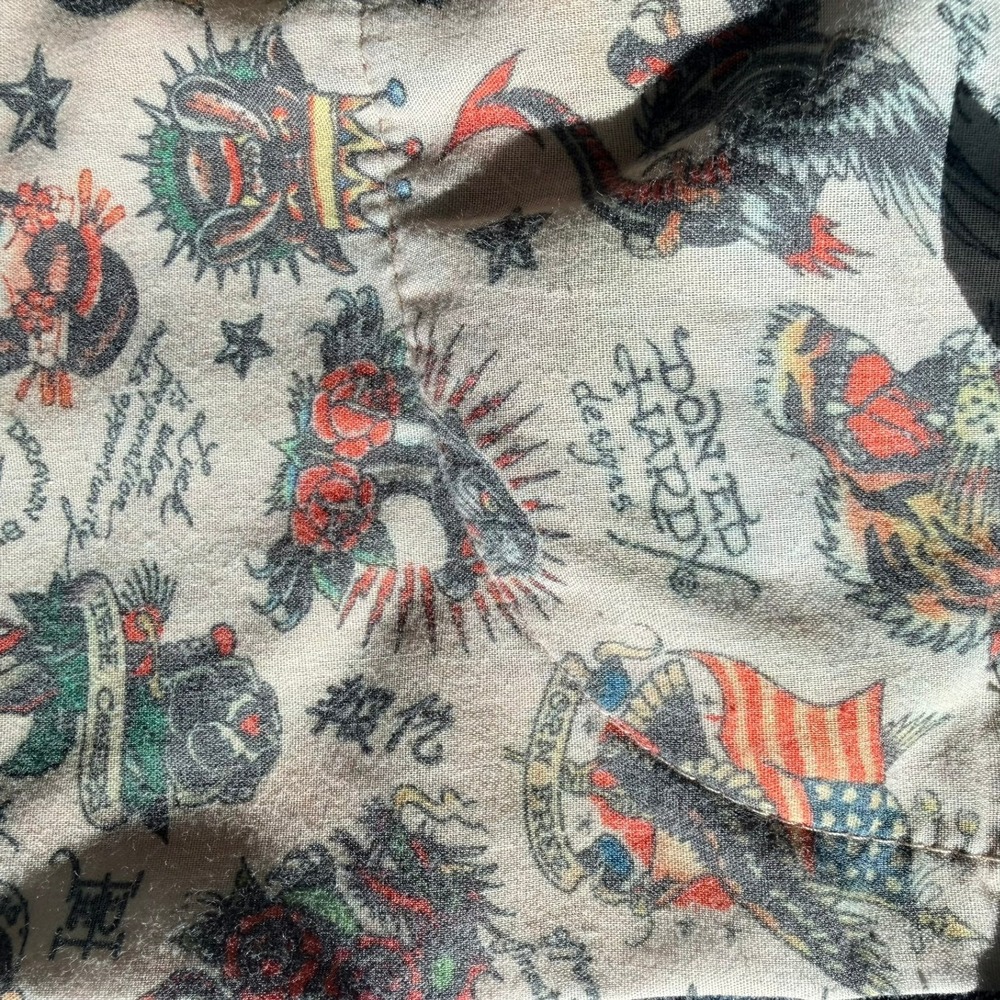 Vintage Ed Hardy Denim Cutoff Shorts Screaming Tiger Graphic Y2K Blue Size M - Picture 11 of 14